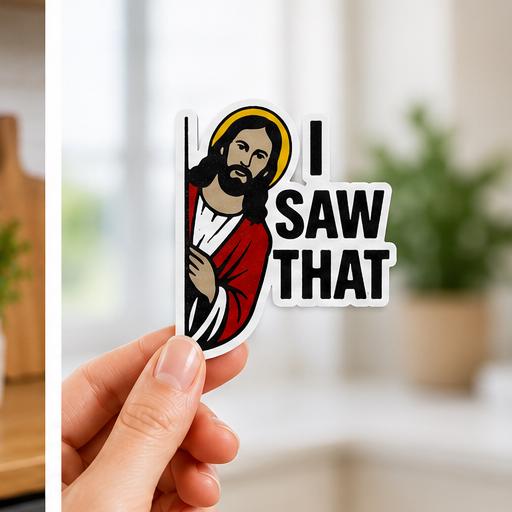 Jesus I Saw That Magnet | Funny Christian Refrigerator Decal