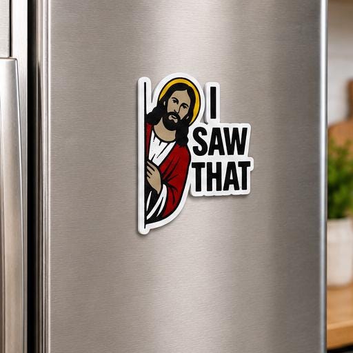 Jesus I Saw That Magnet | Funny Christian Refrigerator Decal