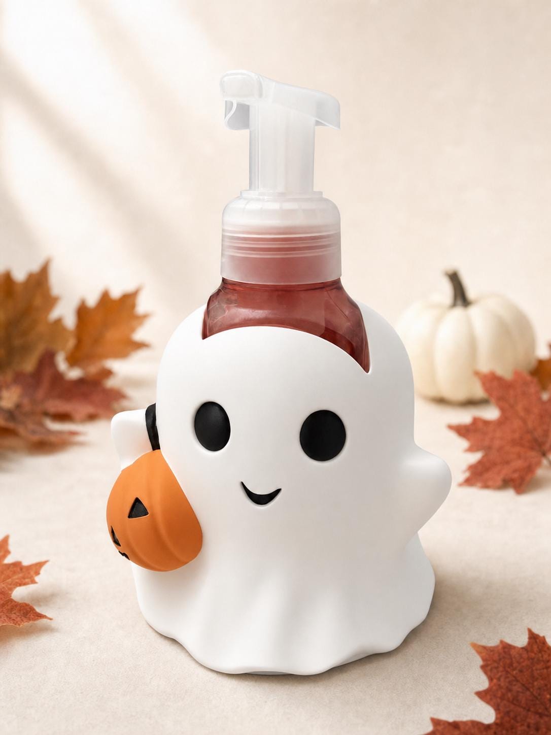Halloween Ghost Soap Holder with Pumpkin | Cute Spooky Soap Dispenser | 3D Printed Bathroom Decor | Fall Halloween Gift