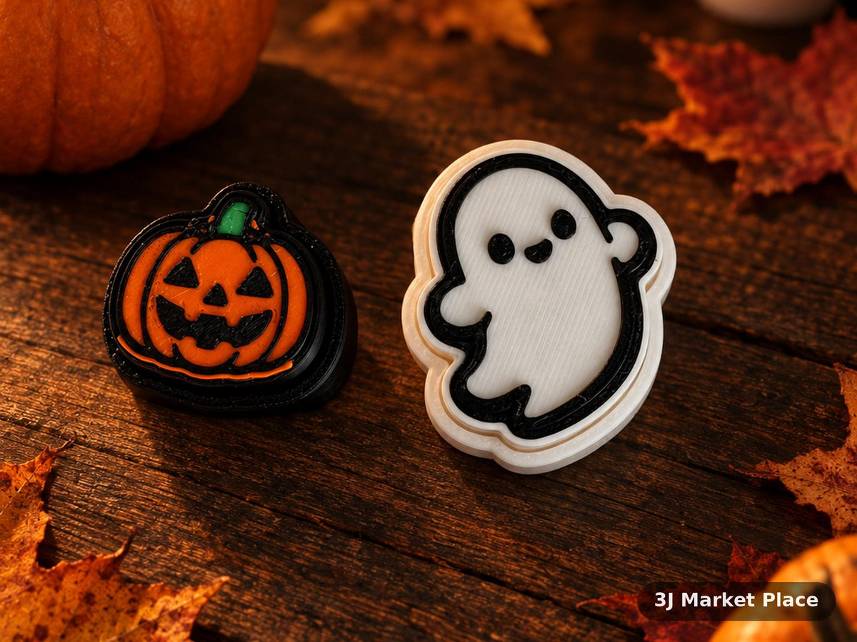 3D Printed Halloween Clicker Fidgets | Cute Spooky Sensory Toys | Pumpkin Ghost Witch Hat RIP Tombstone