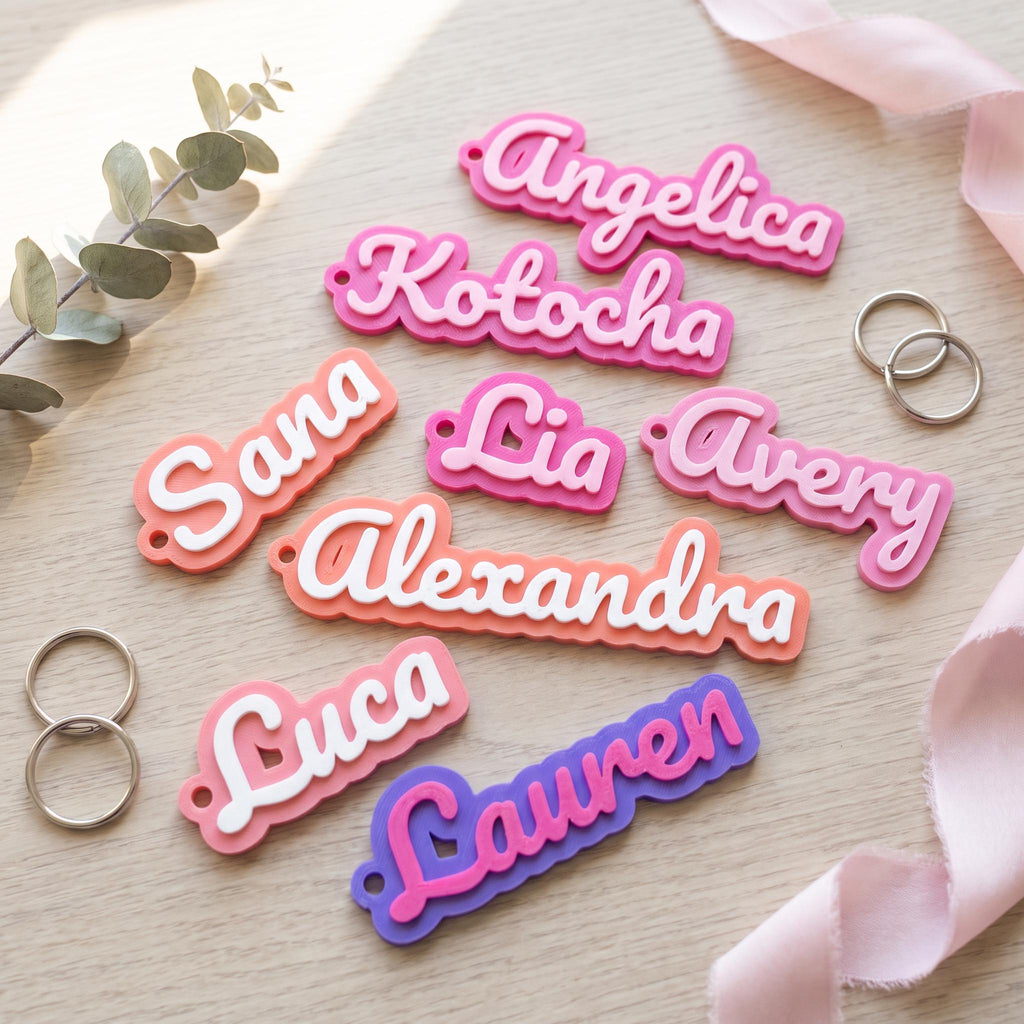 Personalized Name Keychain | Custom 3D Printed Bag Tag | Backpack Charm Gift