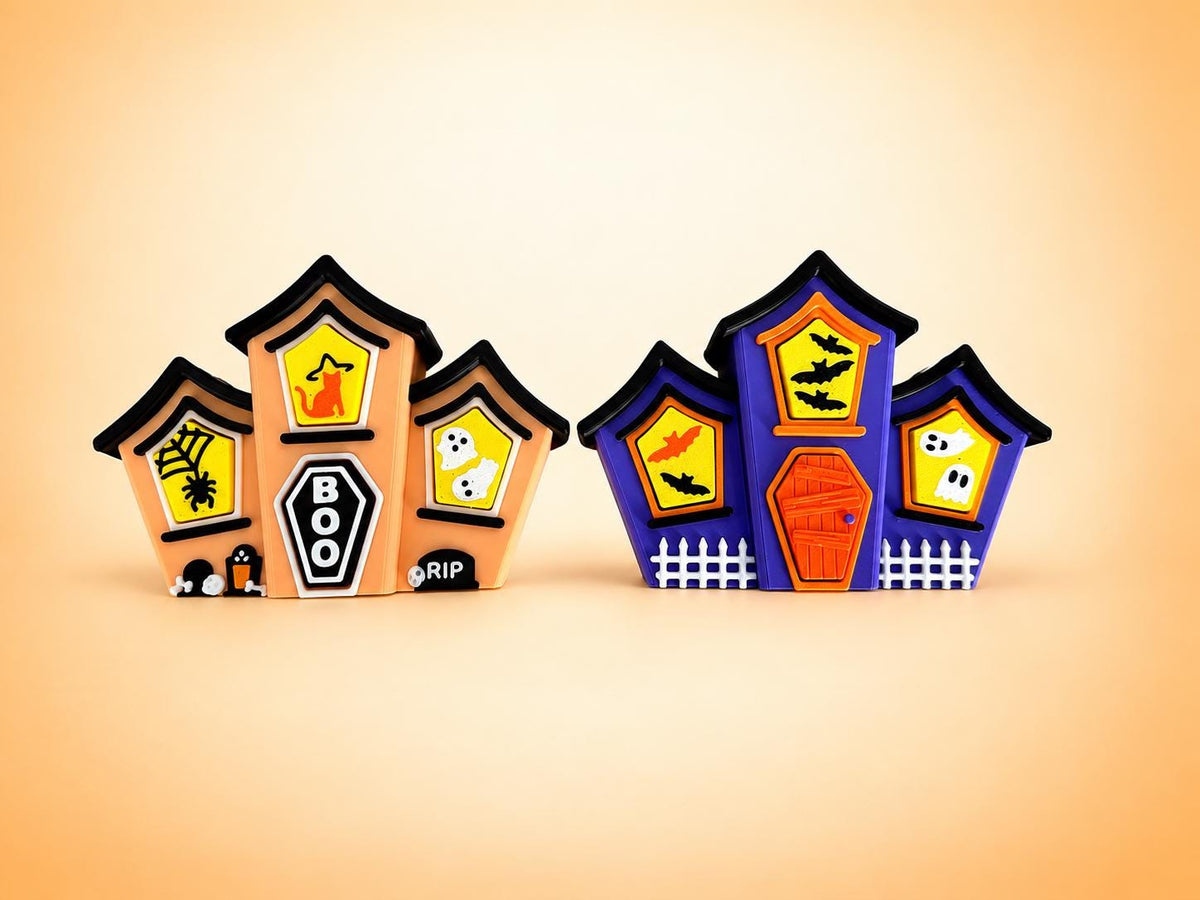 Halloween Haunted House 4-in-1 Clicker | Spooky Fidget Toy | 4 Clickers in One | Halloween Sensory Toy | Party Favor | Trick or Treat Gift