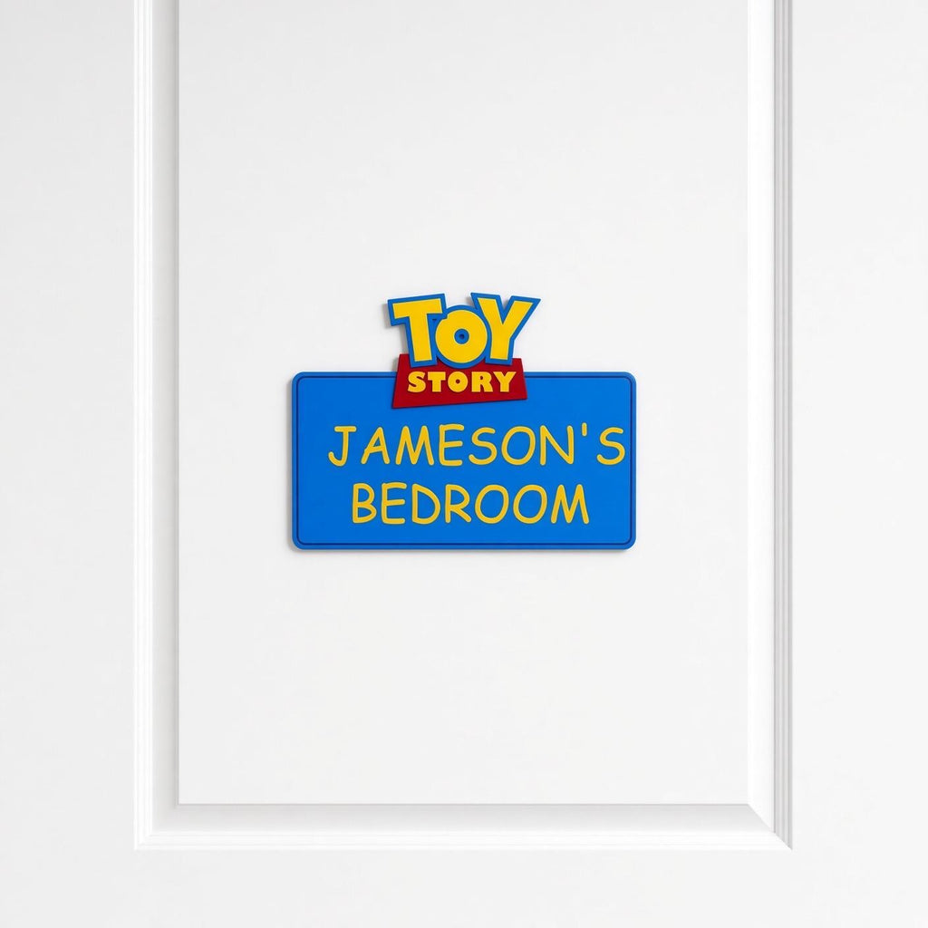 Personalized Toy Story Inspired Door Sign | Custom Kids Bedroom Name Plaque | Nursery Door Decor