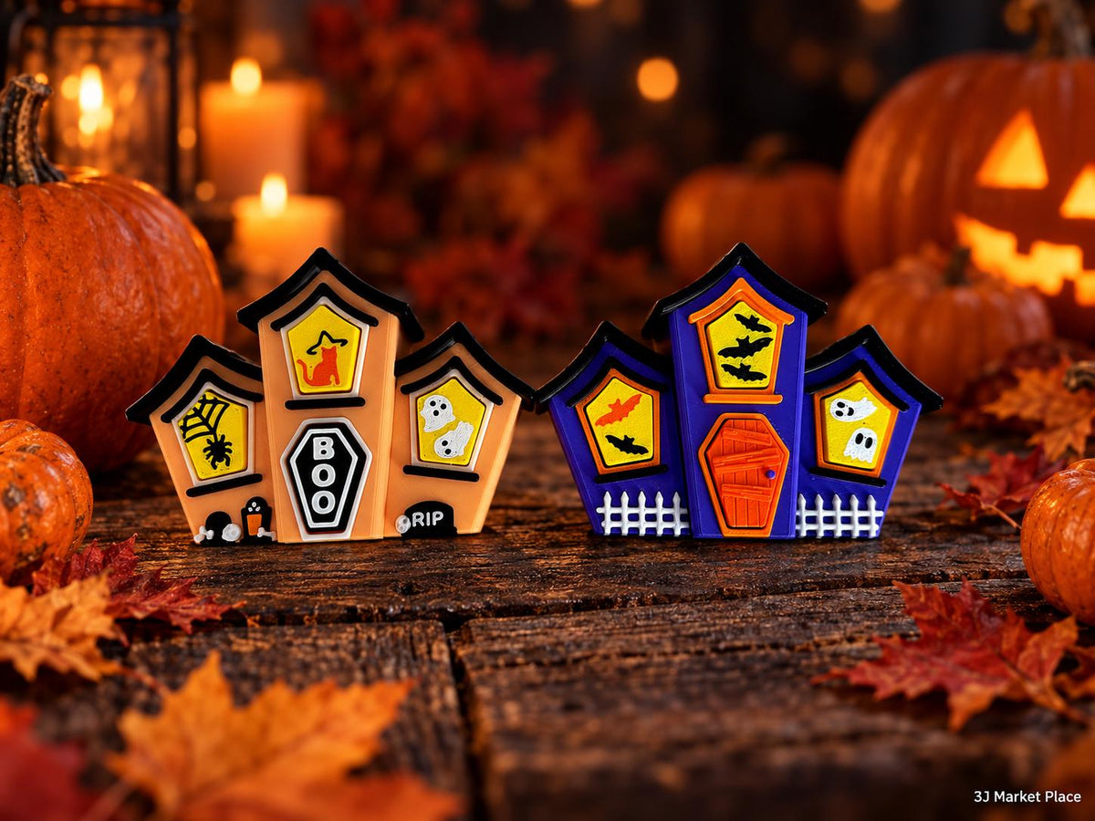 Halloween Haunted House 4-in-1 Clicker | Spooky Fidget Toy | 4 Clickers in One | Halloween Sensory Toy | Party Favor | Trick or Treat Gift