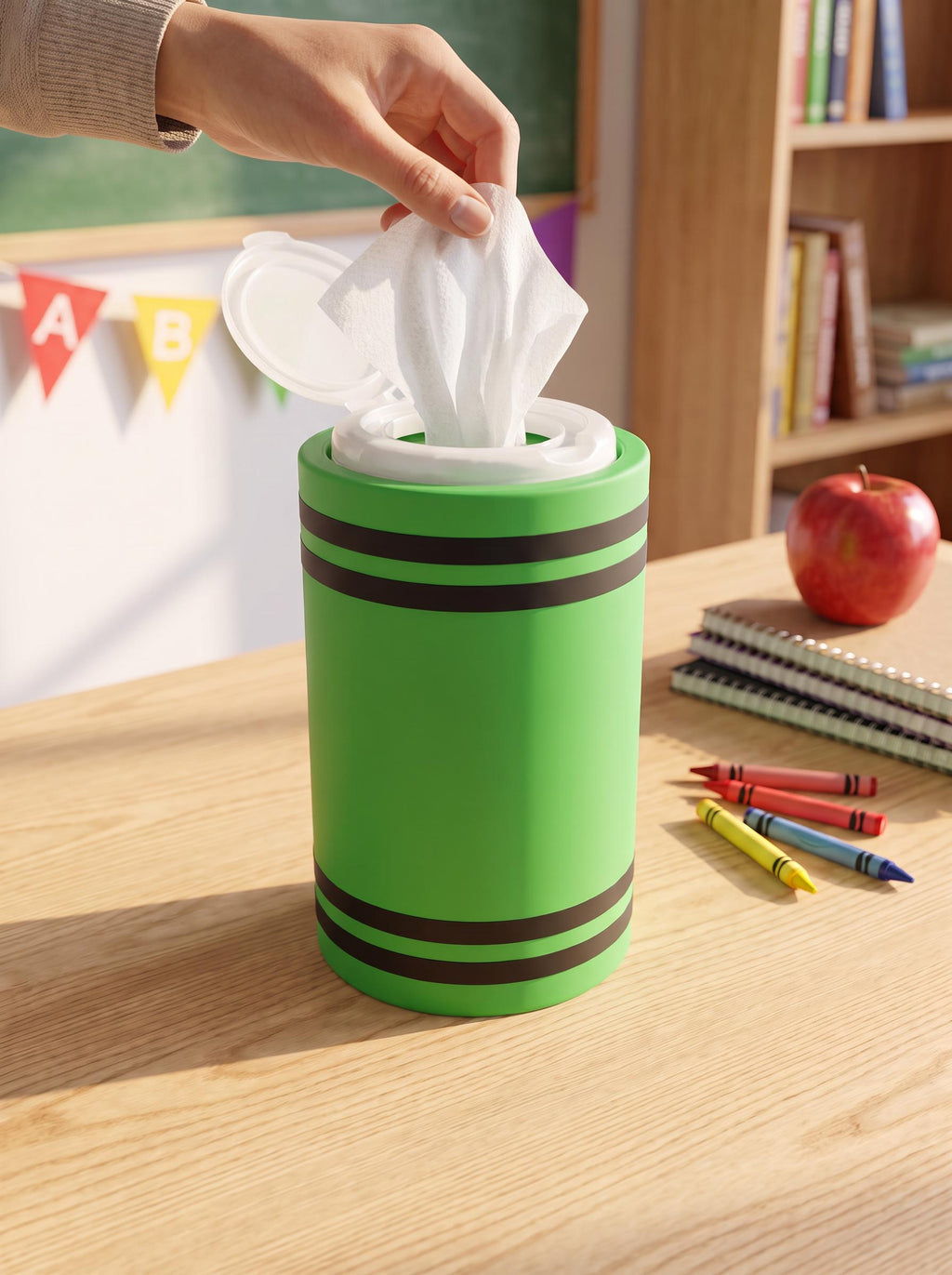Crayon-Inspired Classroom Clorox Wipes Holder | Teacher Desk Decor